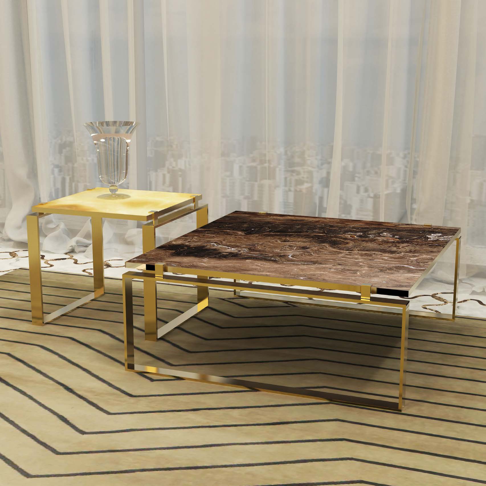 Jordan coffee table with metal legs, Formitalia Luxury furniture MR