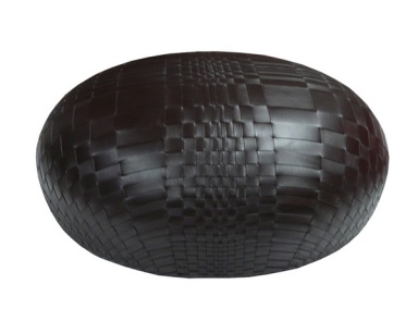 Pouf upholstered in leather Dew, Moroso