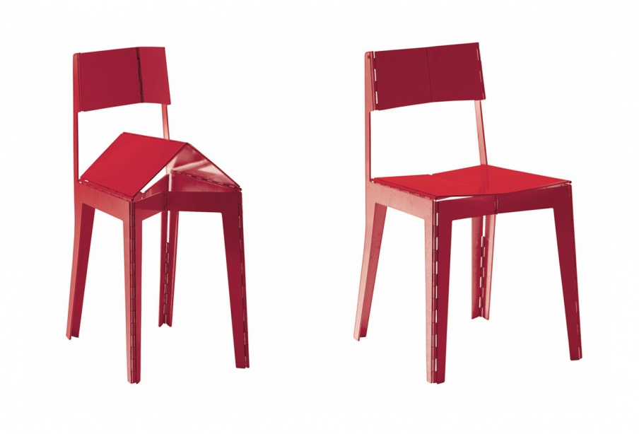 The Stitch chair with collapsible frame made of metal, Cappellini - Luxury  furniture MR