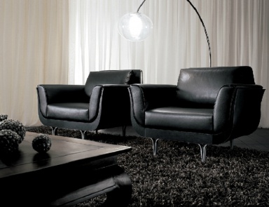Armchair upholstered in leather Brera, i4Mariani