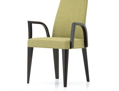 Chair with armrests and frame in solid wood upholstered in fabric Brenda, Past ...