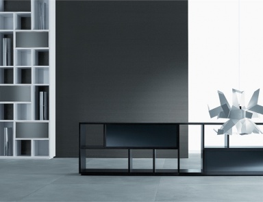 The rack on the frame of aluminum Opus, Rimadesio