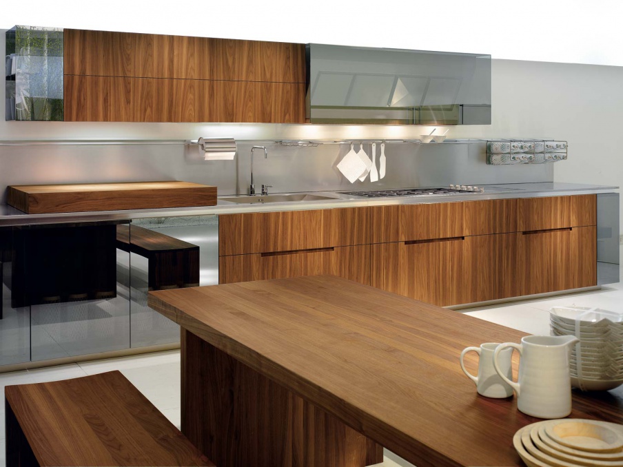  Kitchen  set  in natural wood walnut Ginevra Rossana 