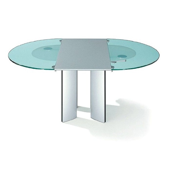Dining table round with glass top, Ronald Schmitt - Luxury