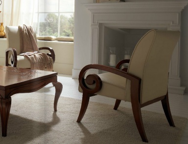 Chair with armrests, at the stilema stand