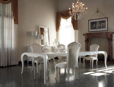White dining table made of solid wood, Giorgio Piotto