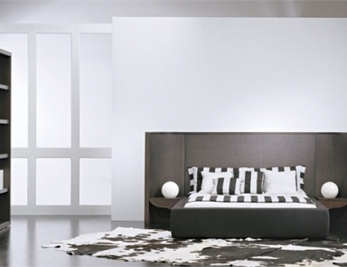 Double bed Wave Bed, Rattan wood