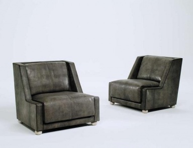 Chair in leather upholstery, Cornelio Cappellini