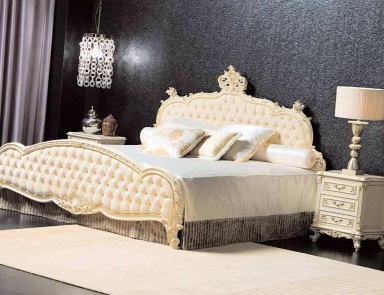 Double bed with upholstered headboard, Silik