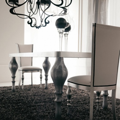 Table with black glass top ZOE