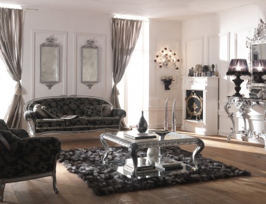 Sofa set in classic style, sofa, chair, console and coffee table - Cafissi