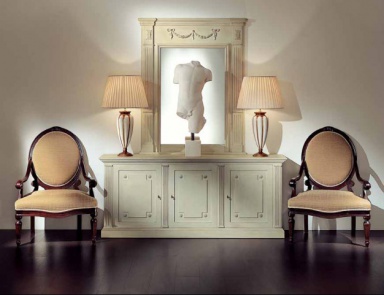 Sofa set, cupboard and armchairs in classic style - Casali