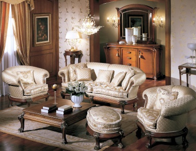 Orchidea sofa set, sofa, chairs, Ottoman, C. L. Italia