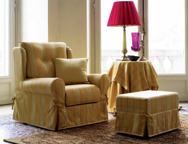 Armchair with pouf, Biba Salotti