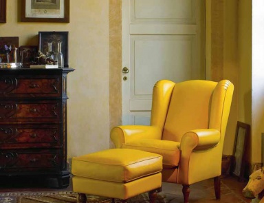 Armchair with pouf, Biba Salotti