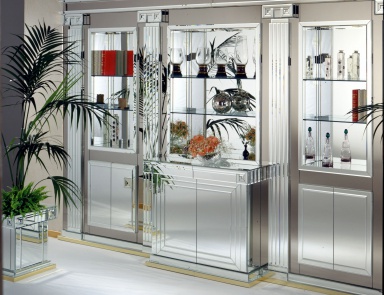 A sideboard made of wood and glass, MP-2