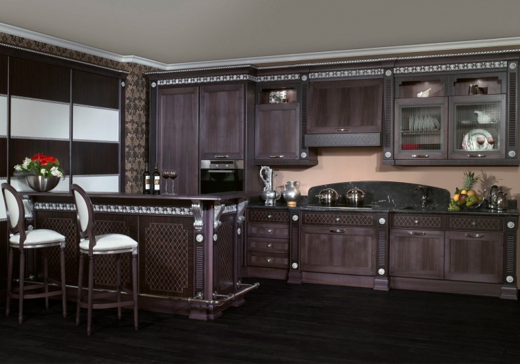 Kitchen with island MAJESTIC SILVER Corp MAJESTIC collection from the Italian manufacturer Arca