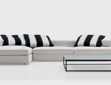 White sofa with metal legs, Nube