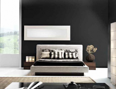 Double bed with a hidden frame, Rattan wood