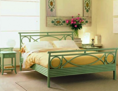 Bed double made of solid wood, Roberti Rattan