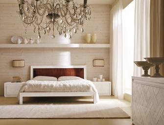 Double bed with upholstered headboard, Benedetti