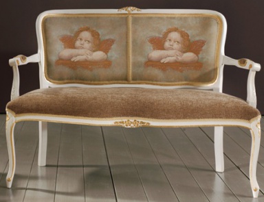 Two seater sofa made of solid wood, Seven sedie perfectly