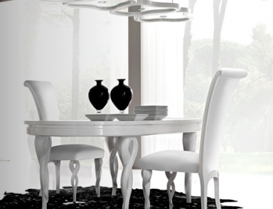 Dining table with curly legs, Antonelli Moravio