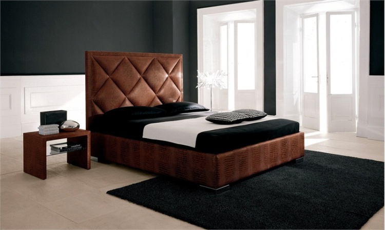 Double bed with upholstered headboard Patrick, Cattelan Italia