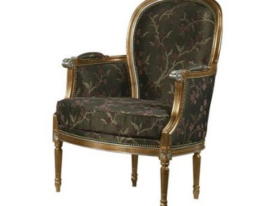 Armchair with a curved backrest and armrests, Arcari