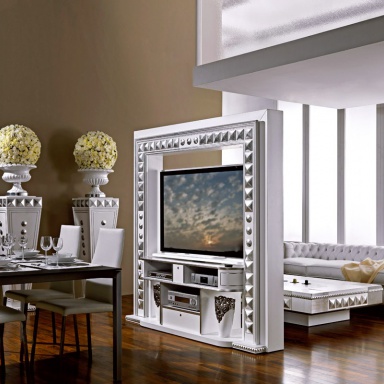 The panel under the TV Revolving Home Cinema