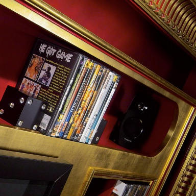 The panel under the TV to The Wall Home Cinema