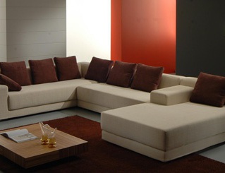 The sofa is modular, Essepi