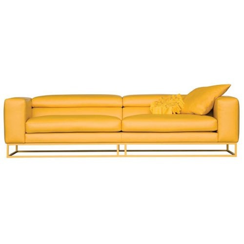 Sofa with metal base leather upholstered Eclat, Roche Bobois