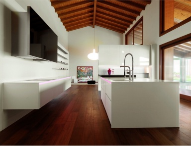 Set for the kitchen with a work area of steel, MK Cucine