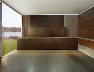 Set for the kitchen with a facade of artificial stone, MK Cucine