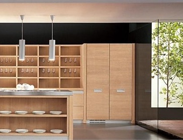Set for the kitchen finished with oak veneer, MK Cucine