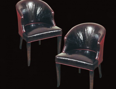 Armchair with a curved backrest, Wama