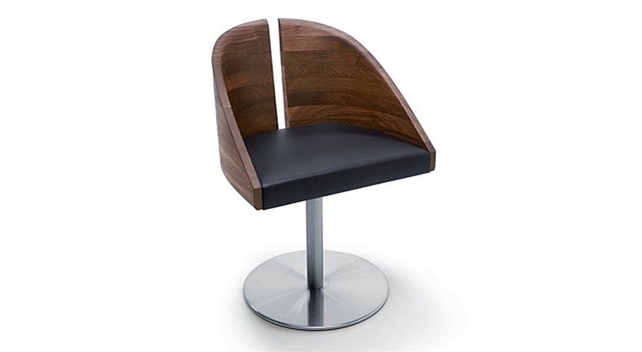 Chair on round base with leather seat Gala, Riva 1920 - Luxury