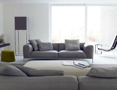 Three seater sofa on a frame of metal of Frank, B&B Italia