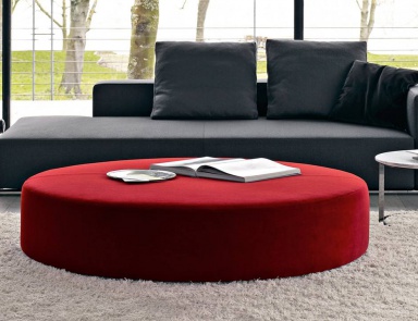 Pouf filled with polyurethane foam upholstered in fabric or leather Harry Large by B&B Italia