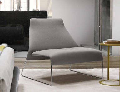 The chair on the basis of chrome-plated metal Lazy 05, B&B Italia