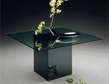 Dining table with a leg of glass and glass Blok, Acerbis International