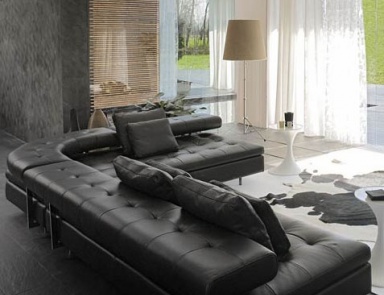 Corner sofa with metal legs, Tonin casa