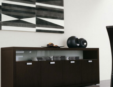 Wooden chest of drawers on low legs, Tonin casa