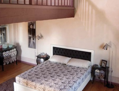 Double bed with upholstered headboard, Tonin casa