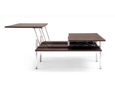 Coffee table with frame made of metal top made of solid oak and shelves made from particleboard Mr. Handy Acerbis International