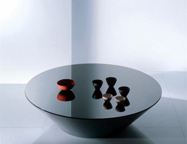 Coffee table with top made of MDF and glass Pond, Acerbis International