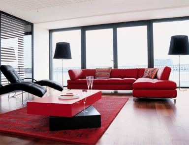 Corner sofa with metal legs, Friends - Roche Bobois