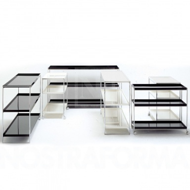 Rack trays bookshelves