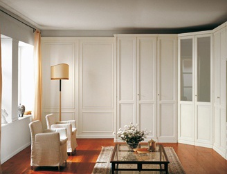 Wardrobe modular on a frame of solid fir and MDF Louvre, Benedetti